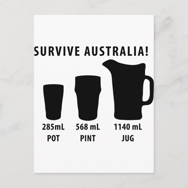 Cartão Postal sobreviva à austrália - cerveja (Frente)