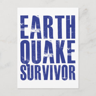 Cartão Postal Sobrevivência do terremoto - Azul