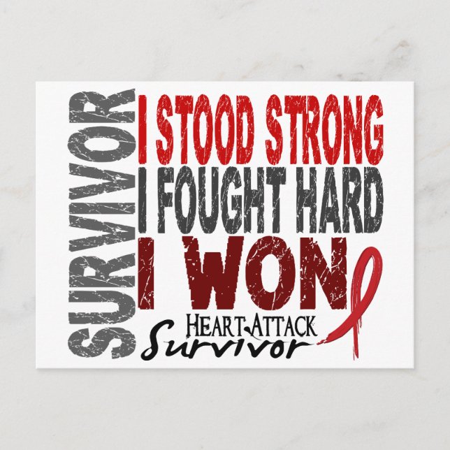 Cartão Postal Sobrevivência por Ataque Cardíaco 4 Doença Cardíac (Frente)