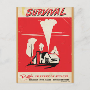 Cartão Postal Sobrevivência - poster de segurança atômica Vintag