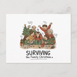 Cartão Postal Sobrevivendo ao Natal em Família – Família Diverti