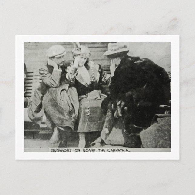 Cartão Postal Sobreviventes Titanic na Cárpia (Frente)