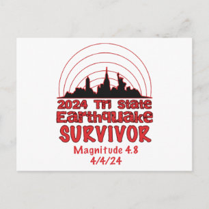 Cartão Postal Sobrevivi ao Terremoto de Nova York Quake Tri Stat
