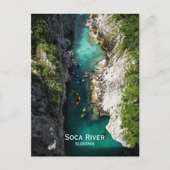 Cartão Postal Soca River em Kobarid, Eslovênia. Conto de feira a (Frente)