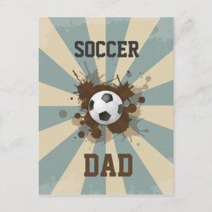 Cartão Postal Soccer Dad Retro Design