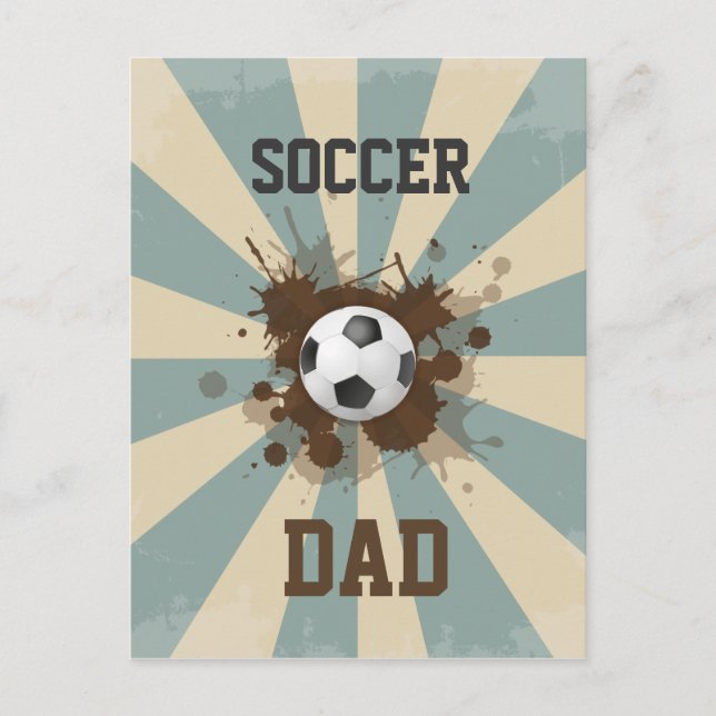 Cartão Postal Soccer Dad Retro Design (Frente)