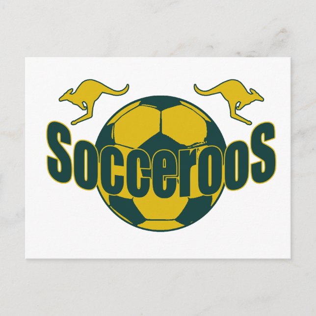 Cartão Postal Socceroos world soccer jogador Roos logo presentes (Frente)