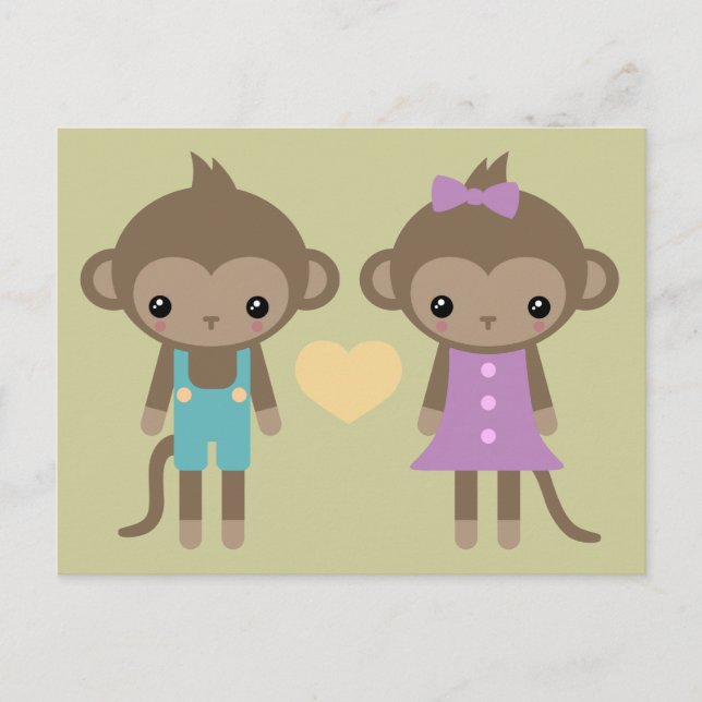 Cartão Postal Sock Monkey Love (Frente)
