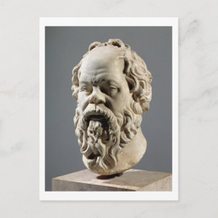 Cartão Postal Sócrates, cabeça de mármore, cópia de um bronze a