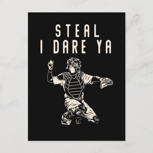 Cartão Postal Sofball Catcher Crianças Engraçadas Humor Jogador  (Frente)