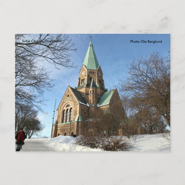 Cartão Postal Sofia Church, Estocolmo, Photo O... (Frente)