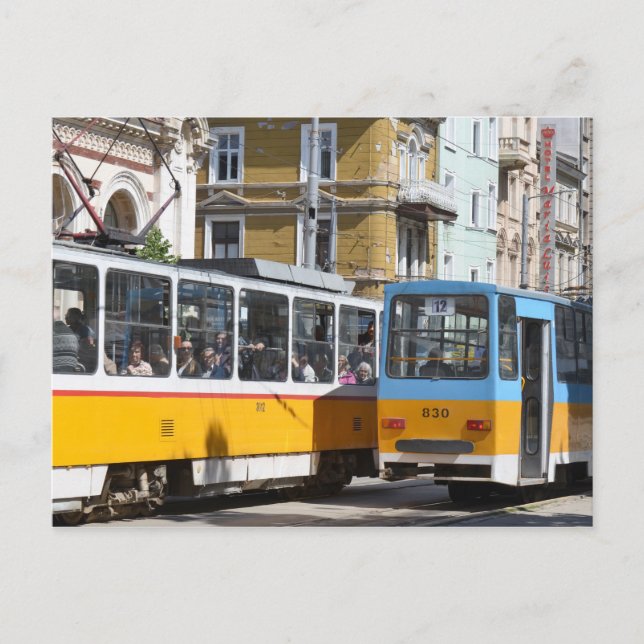 Cartão Postal Sofia Trams, Bulgária Cartão-postal (Frente)