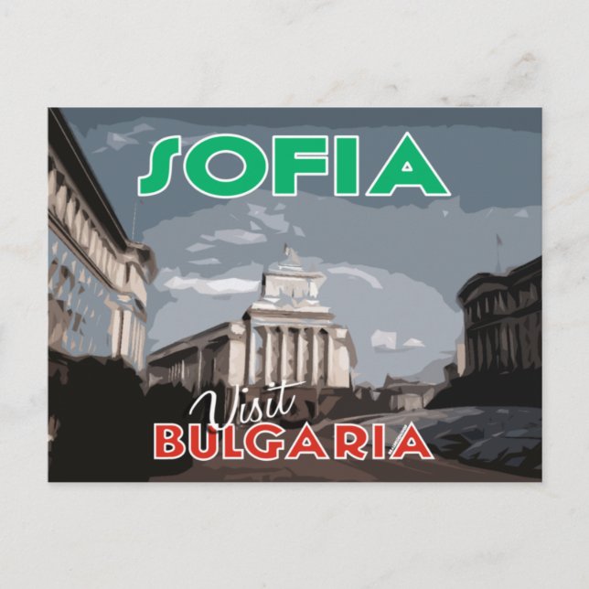 Cartão Postal Sofia, Visite a Bulgária... (Frente)