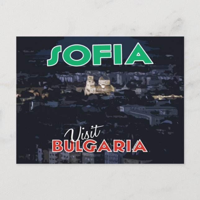 Cartão Postal Sofia, visite a Bulgária... (Frente)