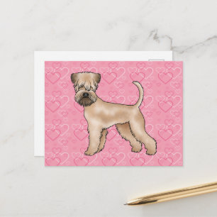 Cartão Postal Soft-Coated Wheaten Terrier Coração Padrão Rosa
