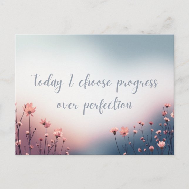 Cartão Postal Soft Sky Celebrate Growth and Progress Affirmation (Frente)