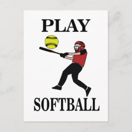 Cartão Postal Softball Player Play
