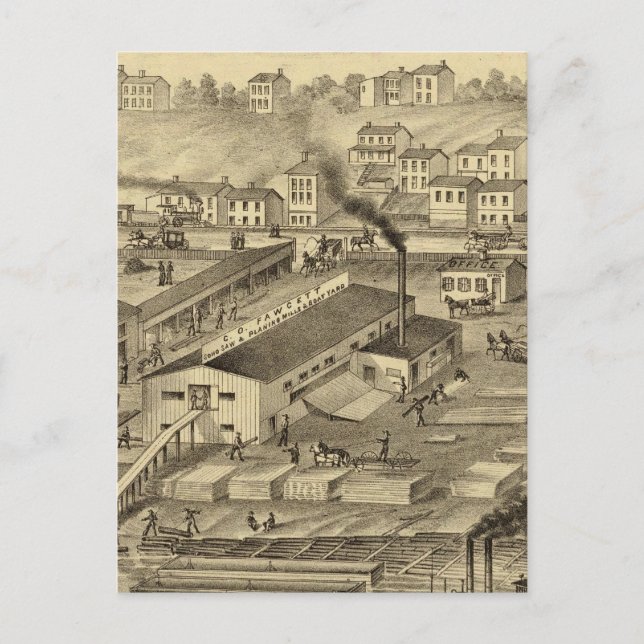 Cartão Postal Soho Saw e Planing Mills e Barge Yards (Frente)