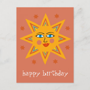 Cartão Postal Sol Alegre ANIVERSÁRIO FELIZ PERSONALIZADO 