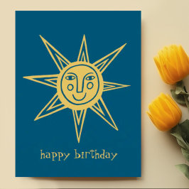 Cartão Postal Sol Alegre ANIVERSÁRIO FELIZ PERSONALIZADO