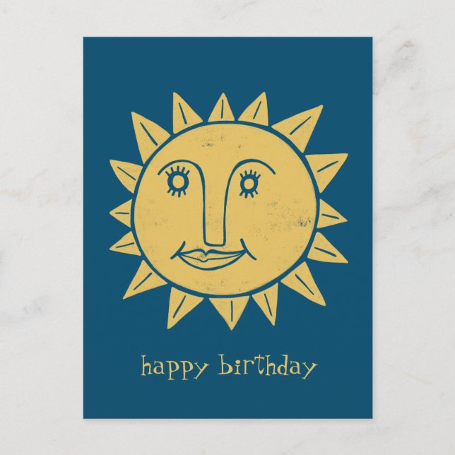 Cartão Postal Sol alegre FELIZ ANIVERSÁRIO PERSONALIZADO (Frente)