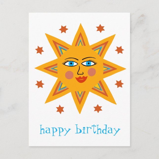 Cartão Postal Sol Alegre FELIZ ANIVERSÁRIO PERSONALIZADO  (Frente)