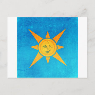 Cartão Postal Sol brilhando, lua dormindo — símbolo sol e lua