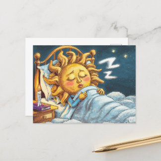 Cartão Postal sol caprichoso adormecido