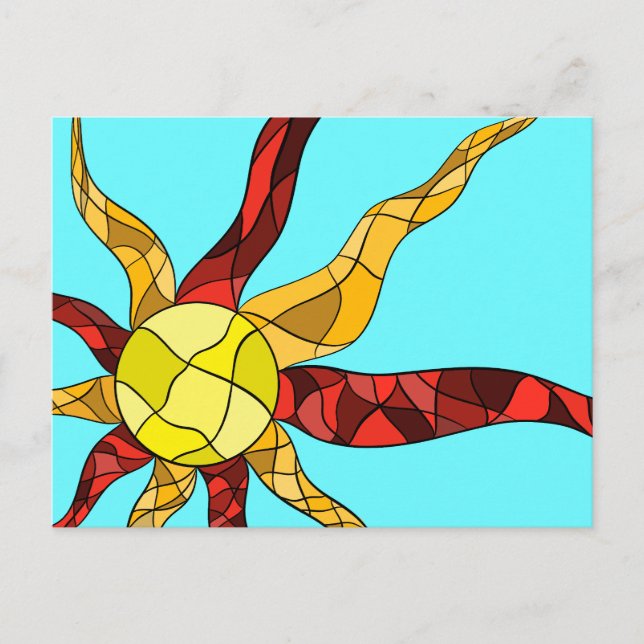 Cartão Postal Sol colorido (Frente)