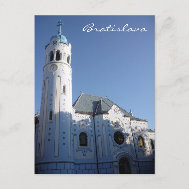 Cartão Postal sol da igreja azul de bratislava (Frente)