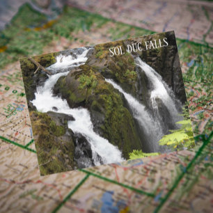 Cartão Postal Sol Duc Falls, Viagem de Washington Foto