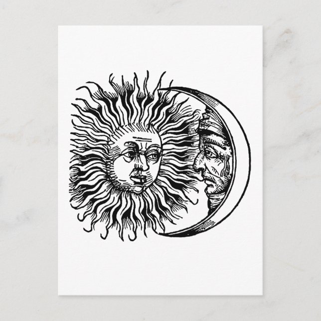 Cartão Postal Sol e lua medievais (Frente)