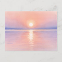 Sol em Estilo Aquarela - Arte de Paisagem Marítima