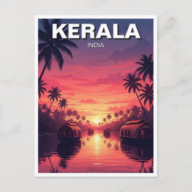 Cartão Postal Sol em Kerala Índia (Frente)