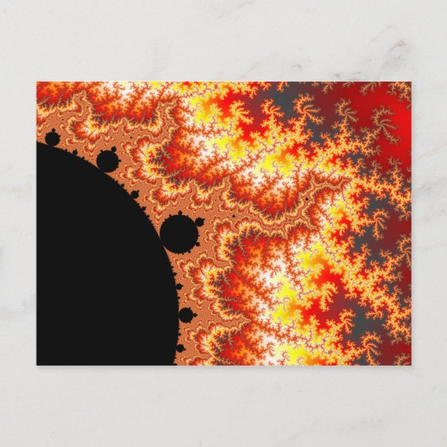 Cartão Postal Sol flaming - Fractal (Frente)