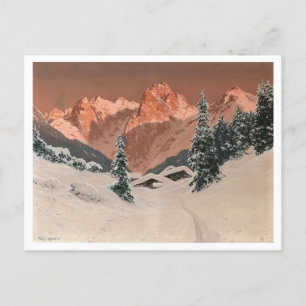 Cartão Postal Sol no Kaisertal, Montanhas Snowy