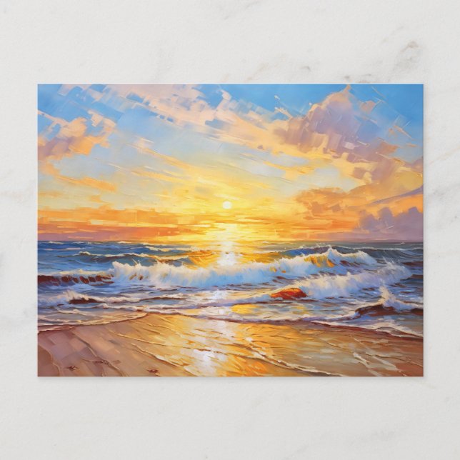 Cartão Postal Sol sobre o mar báltico (Frente)