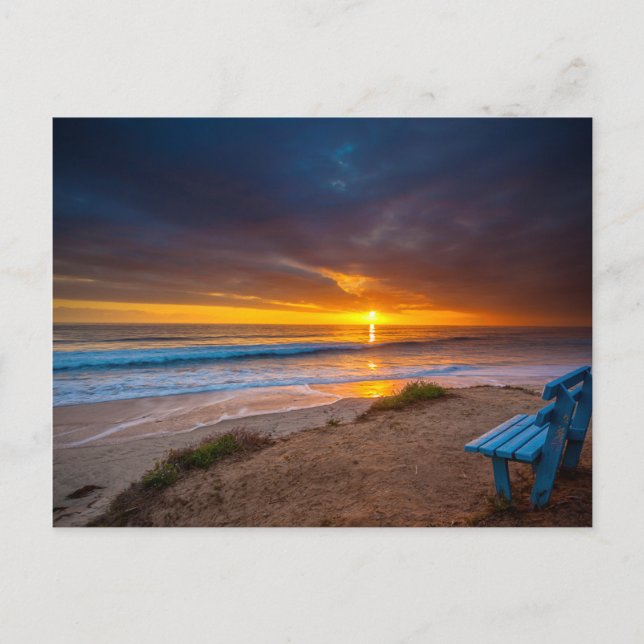 Cartão Postal Sol sobre o Oceano Pacífico (Frente)