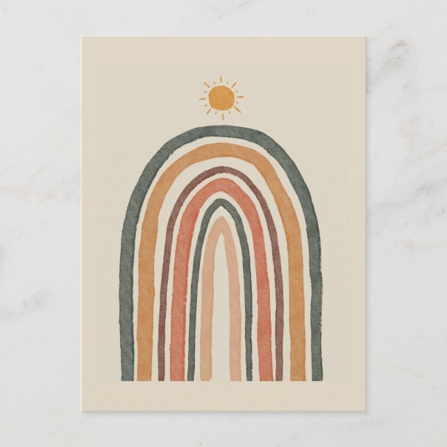 Cartão Postal Sol Sobre um Arco-íris (Frente)