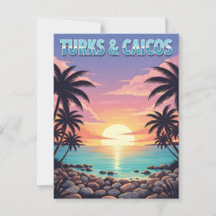 Cartão Postal Sol tropical das ilhas Turks e Caicos