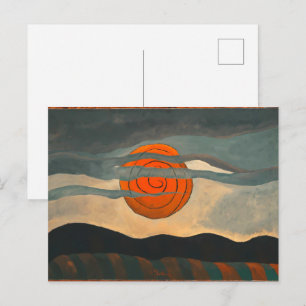 Cartão Postal Sol Vermelho   Arthur Dove  