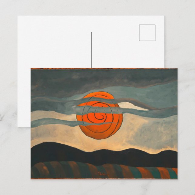 Cartão Postal Sol Vermelho | Arthur Dove | (Frente/Verso)