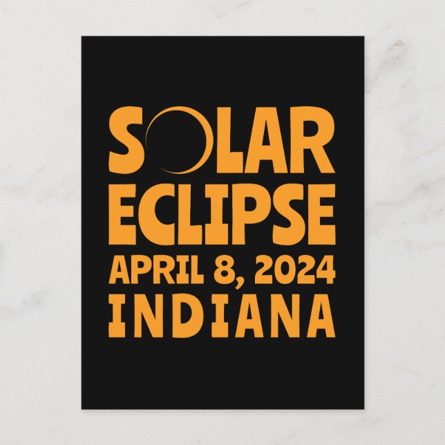 Cartão Postal Solar Eclipse 2024 Indiana (Frente)