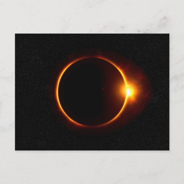 Cartão Postal Solar Eclipse Dark Sun & Moon (Frente)