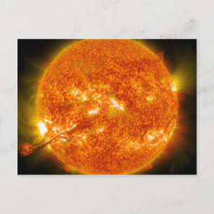 Cartão Postal Solar Flare ou Massa Coronal Ejeção no Sol
