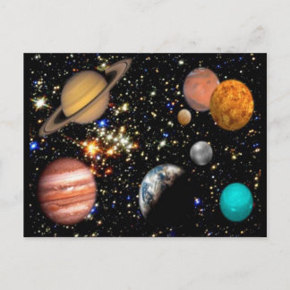 Cartão Postal Solar System Planets Postcard