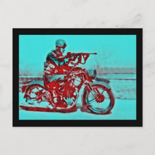 Cartão Postal Soldado de motociclo WII