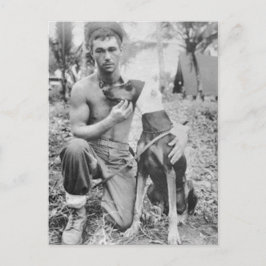 Cartão Postal Soldado e Cão