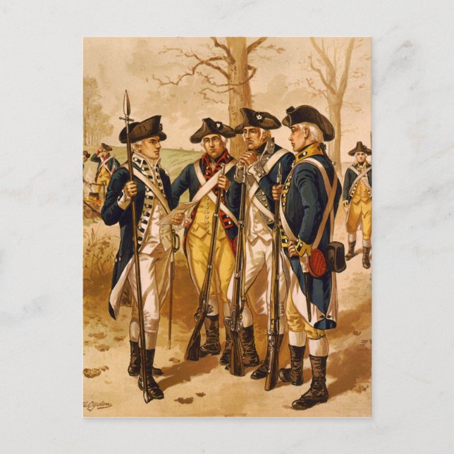 Cartão Postal Soldados Continental por Henry Alexander Ogden (Frente)