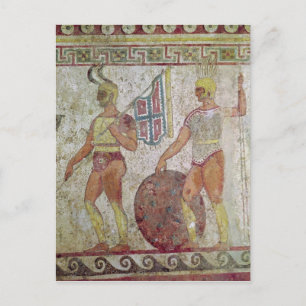 Cartão Postal Soldados de pés, pintura de túmulo de Paestum